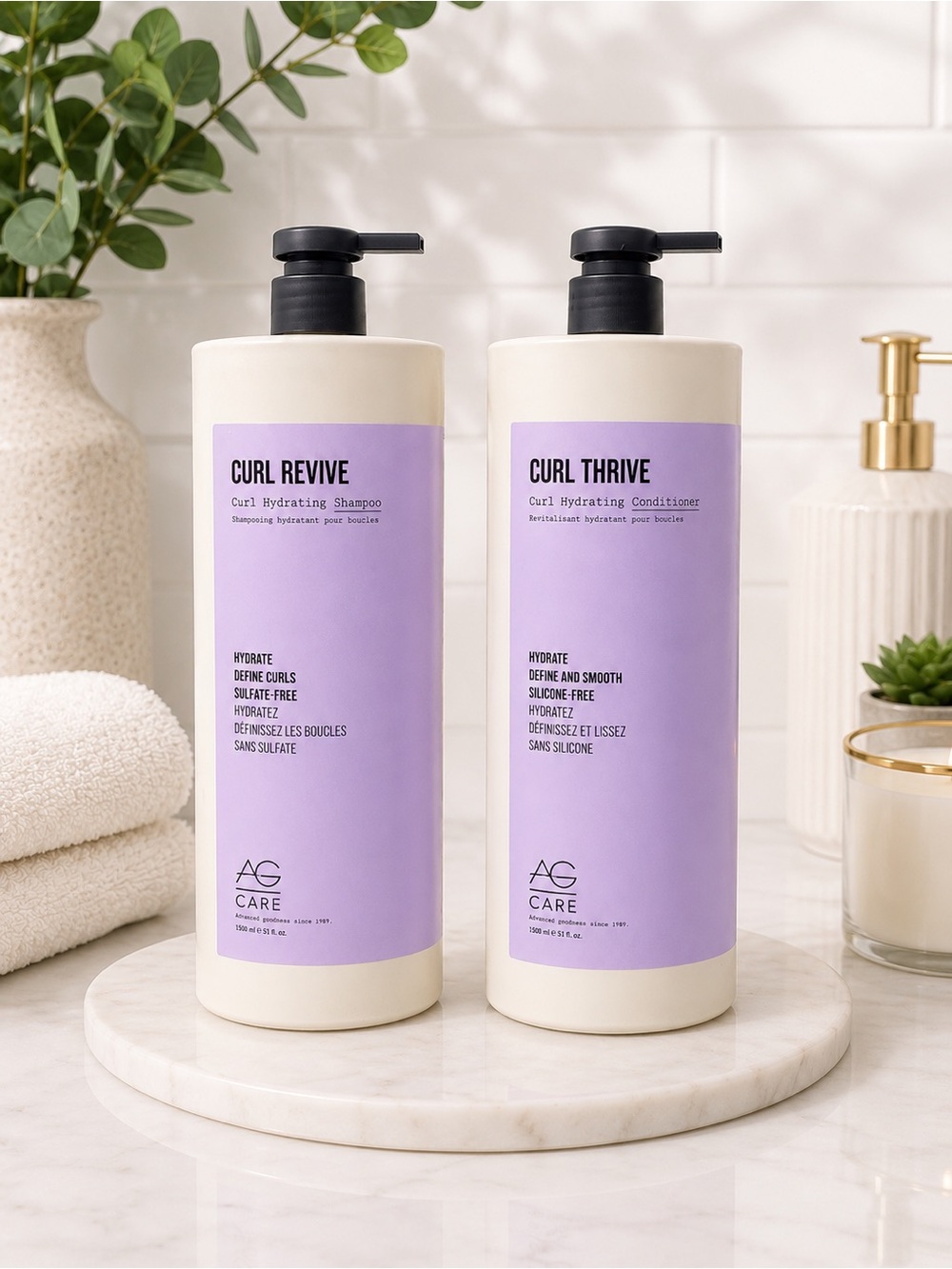 AG Care Curl Revive & Curl Thrive 1.5L Duo | New Professional Set